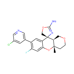 C[C@]12CCOC[C@@H]1[C@]1(COC(N)=N1)c1cc(-c3cncc(Cl)c3)c(F)cc1O2 ZINC000103253275