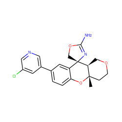 C[C@]12CCOC[C@@H]1[C@]1(COC(N)=N1)c1cc(-c3cncc(Cl)c3)ccc1O2 ZINC000103253279