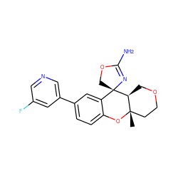 C[C@]12CCOC[C@@H]1[C@]1(COC(N)=N1)c1cc(-c3cncc(F)c3)ccc1O2 ZINC000103253283