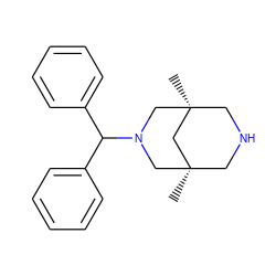 C[C@]12CNC[C@](C)(CN(C(c3ccccc3)c3ccccc3)C1)C2 ZINC000002273643