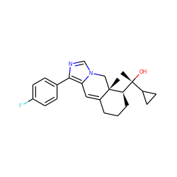 C[C@]12Cn3cnc(-c4ccc(F)cc4)c3C=C1CCC[C@@H]2[C@](C)(O)C1CC1 ZINC000045317645