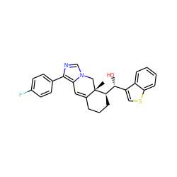 C[C@]12Cn3cnc(-c4ccc(F)cc4)c3C=C1CCC[C@@H]2[C@H](O)c1csc2ccccc12 ZINC000045260066