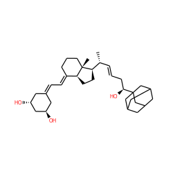 C[C@H](/C=C/C[C@H](O)C12CC3CC(CC(C3)C1)C2)[C@H]1CC[C@H]2/C(=C/C=C3C[C@@H](O)C[C@H](O)C3)CCC[C@@]21C ZINC000034804731