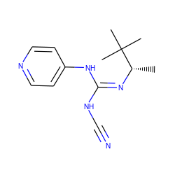 C[C@H](/N=C(/NC#N)Nc1ccncc1)C(C)(C)C ZINC000018096411