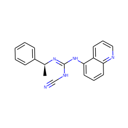 C[C@H](/N=C(\NC#N)Nc1cccc2ncccc12)c1ccccc1 ZINC000100060642