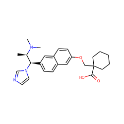 C[C@H]([C@@H](c1ccc2cc(OCC3(C(=O)O)CCCCC3)ccc2c1)n1ccnc1)N(C)C ZINC000034565910