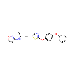 C[C@H](C#Cc1cnc(Oc2ccc(Oc3ccccc3)cc2)s1)Nc1ccon1 ZINC000012339899