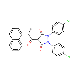 C[C@H](C(=O)C1C(=O)N(c2ccc(Cl)cc2)N(c2ccc(Cl)cc2)C1=O)c1cccc2ccccc12 ZINC000101066815