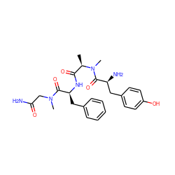 C[C@H](C(=O)N[C@@H](Cc1ccccc1)C(=O)N(C)CC(N)=O)N(C)C(=O)[C@@H](N)Cc1ccc(O)cc1 ZINC000084415178