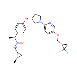 C[C@H](C(=O)N[C@@H]1C[C@H]1C)c1ccc(O[C@@H]2CCN(c3ccc(OC[C@@H]4CC4(F)F)cn3)C2)cc1 ZINC001772597469