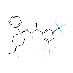 C[C@H](C(=O)N[C@]1(c2ccccc2)CC[C@H](N(C)C)CC1)c1cc(C(F)(F)F)cc(C(F)(F)F)c1 ZINC000261138775