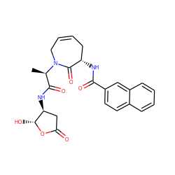 C[C@H](C(=O)N[C@H]1CC(=O)O[C@@H]1O)N1CC=CC[C@H](NC(=O)c2ccc3ccccc3c2)C1=O ZINC000028713439