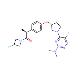 C[C@H](C(=O)N1CC(F)C1)c1ccc(O[C@@H]2CCN(c3nc(N(C)C)ncc3F)C2)cc1 ZINC001772584787