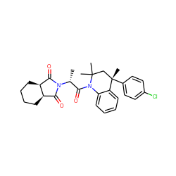 C[C@H](C(=O)N1c2ccccc2[C@@](C)(c2ccc(Cl)cc2)CC1(C)C)N1C(=O)[C@H]2CCCC[C@H]2C1=O ZINC000012599400