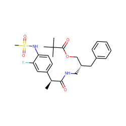 C[C@H](C(=O)NC[C@H](COC(=O)C(C)(C)C)Cc1ccccc1)c1ccc(NS(C)(=O)=O)c(F)c1 ZINC000014973324