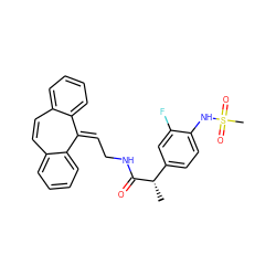 C[C@H](C(=O)NCC=C1c2ccccc2C=Cc2ccccc21)c1ccc(NS(C)(=O)=O)c(F)c1 ZINC000073220499