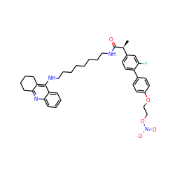 C[C@H](C(=O)NCCCCCCCCNc1c2c(nc3ccccc13)CCCC2)c1ccc(-c2ccc(OCCO[N+](=O)[O-])cc2)c(F)c1 ZINC000096269478