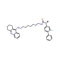 C[C@H](C(=O)NCCCCCCCCNc1c2c(nc3ccccc13)CCCC2)c1ccc(-c2ccccc2)c(F)c1 ZINC000096269486