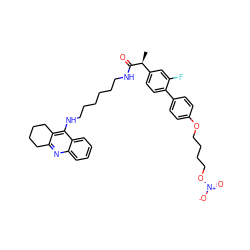 C[C@H](C(=O)NCCCCCCNc1c2c(nc3ccccc13)CCCC2)c1ccc(-c2ccc(OCCCCO[N+](=O)[O-])cc2)c(F)c1 ZINC000096269482