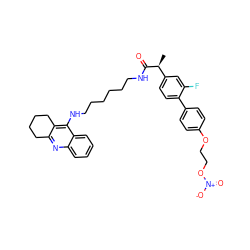 C[C@H](C(=O)NCCCCCCNc1c2c(nc3ccccc13)CCCC2)c1ccc(-c2ccc(OCCO[N+](=O)[O-])cc2)c(F)c1 ZINC000096269470