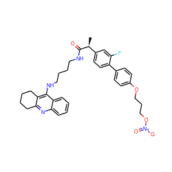 C[C@H](C(=O)NCCCCNc1c2c(nc3ccccc13)CCCC2)c1ccc(-c2ccc(OCCCO[N+](=O)[O-])cc2)c(F)c1 ZINC000096270056