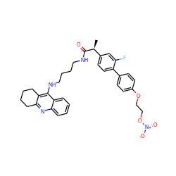 C[C@H](C(=O)NCCCCNc1c2c(nc3ccccc13)CCCC2)c1ccc(-c2ccc(OCCO[N+](=O)[O-])cc2)c(F)c1 ZINC000096270058