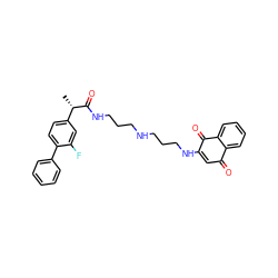 C[C@H](C(=O)NCCCNCCCNC1=CC(=O)c2ccccc2C1=O)c1ccc(-c2ccccc2)c(F)c1 ZINC000103271989