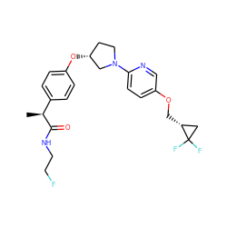 C[C@H](C(=O)NCCF)c1ccc(O[C@@H]2CCN(c3ccc(OC[C@@H]4CC4(F)F)cn3)C2)cc1 ZINC001772574123