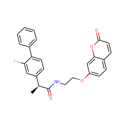 C[C@H](C(=O)NCCOc1ccc2ccc(=O)oc2c1)c1ccc(-c2ccccc2)c(F)c1 ZINC001772596714