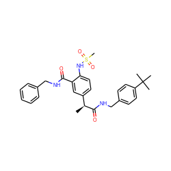 C[C@H](C(=O)NCc1ccc(C(C)(C)C)cc1)c1ccc(NS(C)(=O)=O)c(C(=O)NCc2ccccc2)c1 ZINC000034495669