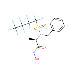 C[C@H](C(=O)NO)N(Cc1ccccc1)S(=O)(=O)C(F)(F)C(F)(F)C(F)(F)C(F)(F)F ZINC000010450273