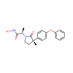 C[C@H](C(=O)NO)N1CC[C@@](C)(c2ccc(Oc3ccccc3)cc2)C1=O ZINC000013491928