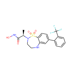 C[C@H](C(=O)NO)N1CCNc2cc(-c3ccccc3C(F)(F)F)ccc2S1(=O)=O ZINC000013518183