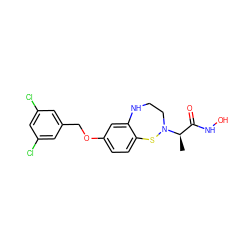 C[C@H](C(=O)NO)N1CCNc2cc(OCc3cc(Cl)cc(Cl)c3)ccc2S1 ZINC001772583728