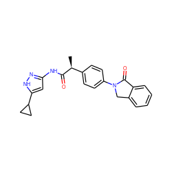 C[C@H](C(=O)Nc1cc(C2CC2)[nH]n1)c1ccc(N2Cc3ccccc3C2=O)cc1 ZINC000000590634