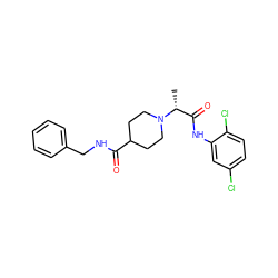 C[C@H](C(=O)Nc1cc(Cl)ccc1Cl)N1CCC(C(=O)NCc2ccccc2)CC1 ZINC000012820815