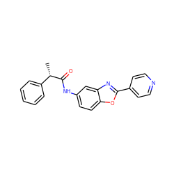 C[C@H](C(=O)Nc1ccc2oc(-c3ccncc3)nc2c1)c1ccccc1 ZINC000095601755