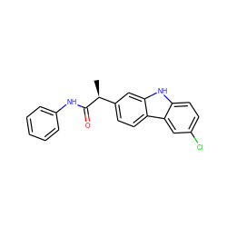 C[C@H](C(=O)Nc1ccccc1)c1ccc2c(c1)[nH]c1ccc(Cl)cc12 ZINC000095555199