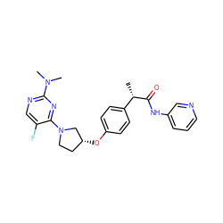 C[C@H](C(=O)Nc1cccnc1)c1ccc(O[C@@H]2CCN(c3nc(N(C)C)ncc3F)C2)cc1 ZINC001772635565