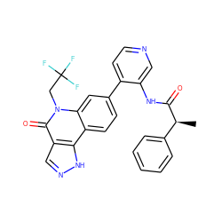 C[C@H](C(=O)Nc1cnccc1-c1ccc2c3[nH]ncc3c(=O)n(CC(F)(F)F)c2c1)c1ccccc1 ZINC000220112401