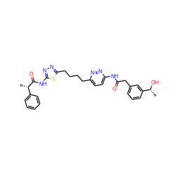 C[C@H](C(=O)Nc1nnc(CCCCc2ccc(NC(=O)Cc3cccc([C@@H](C)O)c3)nn2)s1)c1ccccc1 ZINC000169698540