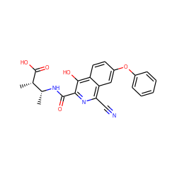 C[C@H](C(=O)O)[C@@H](C)NC(=O)c1nc(C#N)c2cc(Oc3ccccc3)ccc2c1O ZINC000146764161