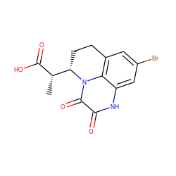 C[C@H](C(=O)O)[C@@H]1CCc2cc(Br)cc3[nH]c(=O)c(=O)n1c23 ZINC000029325653