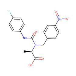 C[C@H](C(=O)O)N(Cc1ccc([N+](=O)[O-])cc1)C(=O)Nc1ccc(F)cc1 ZINC000027558144