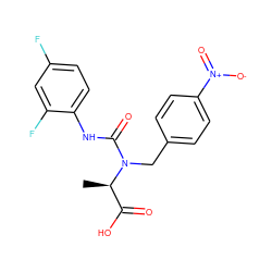 C[C@H](C(=O)O)N(Cc1ccc([N+](=O)[O-])cc1)C(=O)Nc1ccc(F)cc1F ZINC000027555782