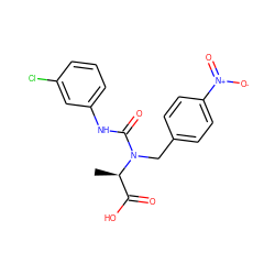 C[C@H](C(=O)O)N(Cc1ccc([N+](=O)[O-])cc1)C(=O)Nc1cccc(Cl)c1 ZINC000027554940