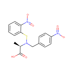 C[C@H](C(=O)O)N(Cc1ccc([N+](=O)[O-])cc1)Sc1ccccc1[N+](=O)[O-] ZINC000027557951