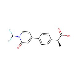 C[C@H](C(=O)O)c1ccc(-c2ccn(C(F)F)c(=O)c2)cc1 ZINC000045384402