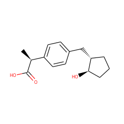 C[C@H](C(=O)O)c1ccc(C[C@@H]2CCC[C@H]2O)cc1 ZINC000028224814