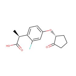 C[C@H](C(=O)O)c1ccc(O[C@@H]2CCCC2=O)cc1F ZINC000084704690